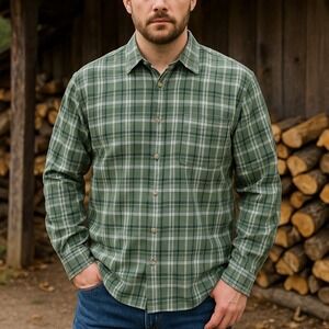 Ridgecut Men's 2XL Green Plaid Flannel Shirt Workwear Outdoors Rugged Streetwear